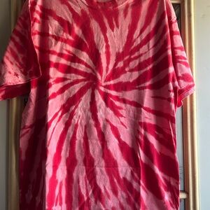 Port and Company Red Tie-Dye Short Sleeve Tee
